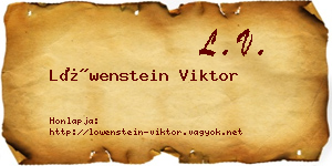 Löwenstein Viktor névjegykártya